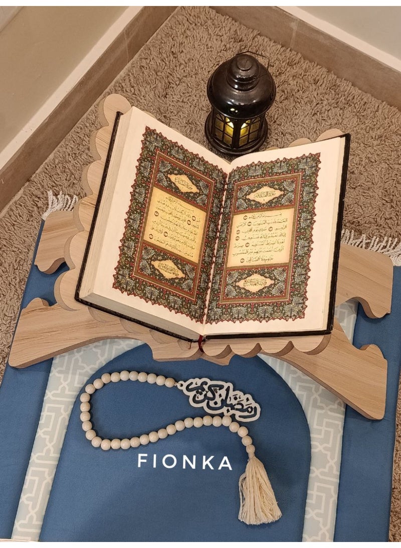 Homera Premium Wooden Quran Holder for Comfortable Reading Elegant Prayer Stand 45 cm Height Durable Luxury Base for Home and Mosque - Image 2
